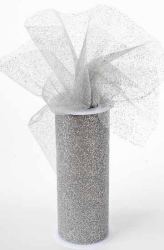Silver Glitter Shimmer Tulle Spools