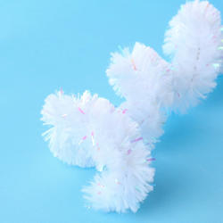 Super-Sized White Iridescent Fluffy Chenille Pipe Cleaner