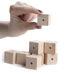 Square Unfinished Wood Beads