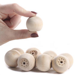 Unfinished Wood Ball Knobs