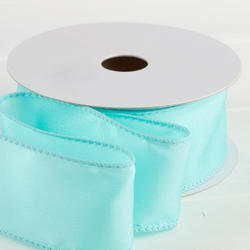 Aqua Satin Wired Ribbon