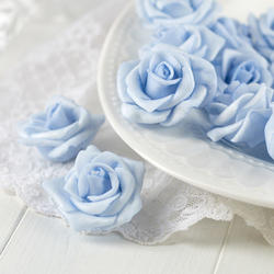 Light Blue Artificial Rose Heads