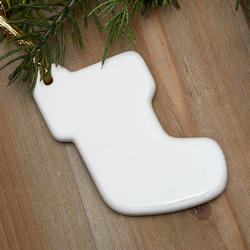 Porcelain Ceramic Christmas Stocking Ornament