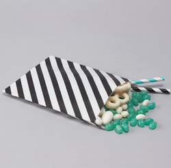Black Stripes Paper Treat Bags