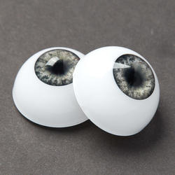 Realistic Light Gray Half Round Doll Eyes