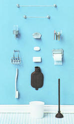 Dollhouse Miniature Bathroom Accessories Mini Kit