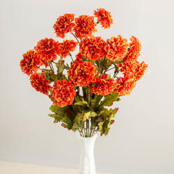 Orange Artificial Zinnia Bush