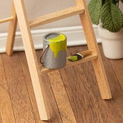 Miniature Yellow Paint Can and Brush