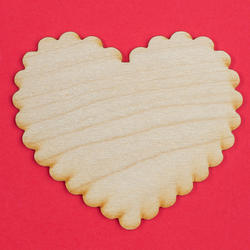 Unfinished Wood Scalloped Heart Cutout